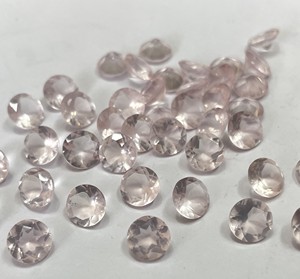 Quartz Rose Naturel Coupe Ronde 2mm Facette-Quartz Rose Rose Lâche Rond - Product Image 6