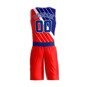 Conjunto de Uniforme de Baloncesto Sublimado Personalizado, Jersey sin Mangas con Cuello Redondo, Pantalones Cortos, Talla Grande, Transpirable, de Secado Rápido, 100% Poliéster, OEM - Product Image 2