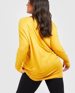 T-shirt court à manches courtes pour femme, coupe classique, en denim, avec impression de logo personnalisée, fermeture éclair, été - Product Image 5