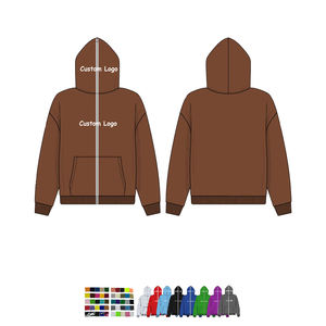 Sudadera con capucha y cremallera cara completa corte y cosido estilo de calle con logotipo personalizado y capucha con cremallera exterior Sudadera con capucha de invierno de nuevo diseño OEM - Product Image 4