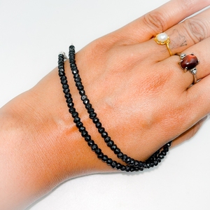 Prix de gros cristal naturel noir spinelle Bracelet 925 argent perlé guérison Quartz Chakra Reiki pour femmes cadeau pour femmes - Product Image 3