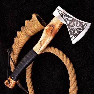 Premium fait à la main industriel damas acier Tomahawk hache bois Durable forgé Construction Pakistan origine Camping chasse outil - Product Image 6