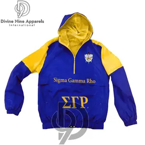 Sigma Gamma Rho เสื้อแจ็คเก็ตสายโพลีเอสเตอร์ทําเองปักตัวอักษรกรีกและเสื้อแจ็คเก็ตโค้ชผู้หญิงหอประชุม Sigma