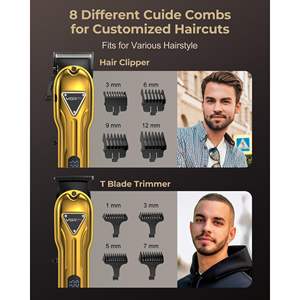 Tondeuse à Cheveux Électrique Sans Fil Longue Durée pour Hommes, Kit de Toilettage Imperméable IPX7 avec Fonction de Coupe de Barbe - Product Image 4