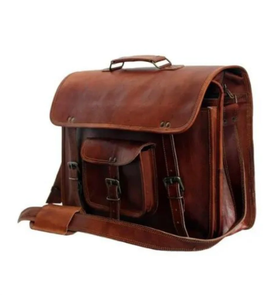 Genuine Goat Leather Vintage Brown Classic Executive Shoulder <b>Bag</b> Customize <b>Laptop</b> Messenger Unisex Office Briefcase Travel <b>Bag</b> - Product Image 3