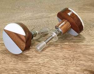 Cajón de armario de cocina de madera y resina de forma cuadrada redonda hecha a mano tamaño de forma de Color personalizado artículo hecho en India - Product Image 4