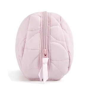 New Design <b>Large</b> Capacity PU <b>Cosmetic</b> <b>Bag</b> for Pink with Embroidery and Print Logo Polyester Zipper Closure Stylish Fashion - Product Image 5