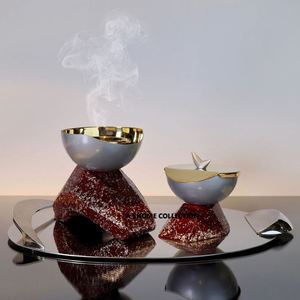 Dernier modèle Arrivée Métal plaqué or brillant Design unique Brûleur d'encens pour la maison Centre de table et usage religieux - Product Image 4