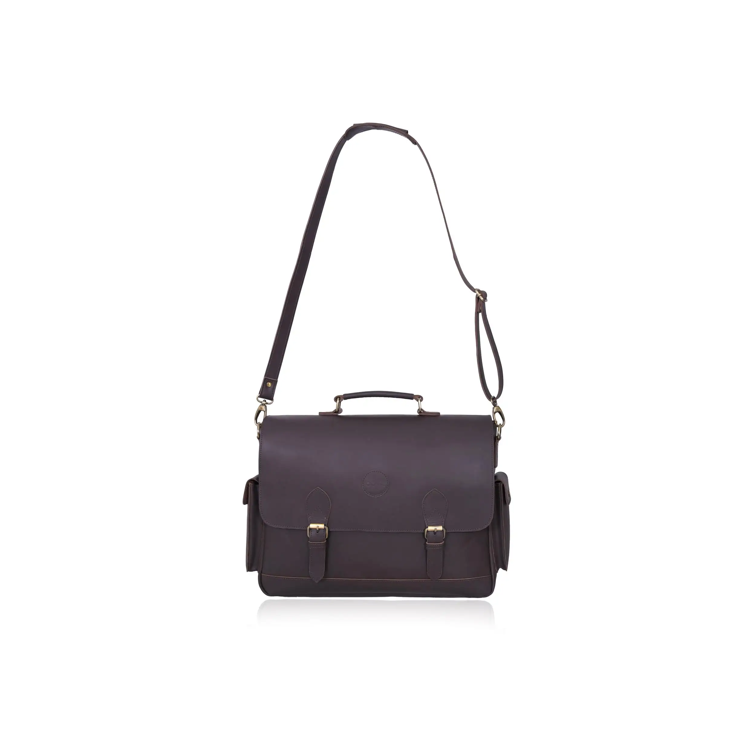 Customised Manufacturer Leather designer laptop bag brown custom leather briefcase satchel crossbody messenger office bag men's