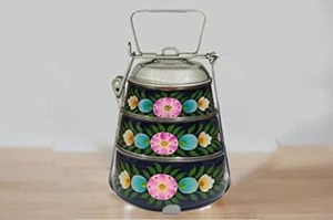 Sale From Indian Vendor Custom Logo Color Design Stainless Steel Pyramid Tiffin with Clip Lock Handle Lunch <b>Box</b> Food Carrier - Product Image 6