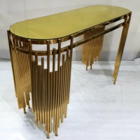 Table console moderne en acier inoxydable et marbre pour le salon, meubles personnalisables en termes de tailles et de finitions