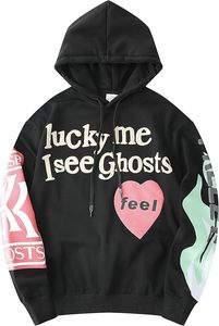 Sudadera con Capucha de Forro Polar Negro para Hombre, Corte Regular, con Estampado Digital Bordado y Diseño de Hombros Caídos - Product Image 6