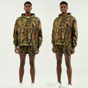 Sweat à capuche imprimé numérique 3D pour hommes et femmes 100% coton Camouflage Jungle Maple Leaf Branch Pattern Streetwear Jungle - Product Image 6