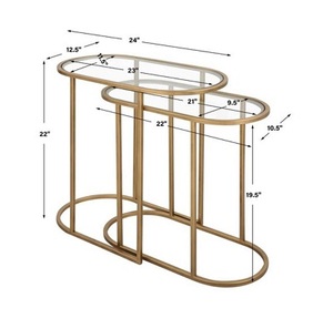 Tables de console en métal fabriquées à la main avec une finition antique élégante parfaite pour le stockage élégant et l'utilisation décorative - Product Image 3