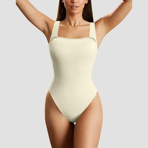 Combinaison de yoga côtelée pour femmes sans coutures avec logo personnalisé - Product Image 3