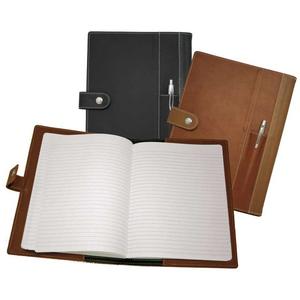 Couverture souple en cuir véritable marron avec Logo imprimé personnalisé - Product Image 1