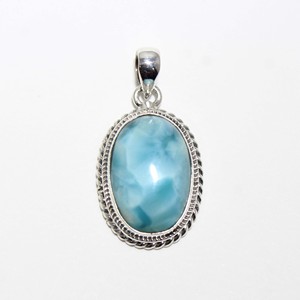 จี้ลาริมาร์ธรรมชาติ925จี้เงินสเตอร์ลิงประดับอัญมณีลาริมาร์ที่สวยงาม - Product Image 4