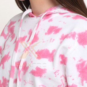 เสื้อฮู้ดแขนยาวผ้าฝ้ายผสมโพลีเอสเตอร์สำหรับผู้หญิง แห้งเร็ว ลายมัดย้อม - Product Image 6