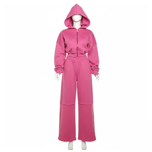 Ensemble de vêtements de sport pour femmes, leggings larges, vêtements de sport pour la salle de sport, vêtements d'entraînement à manches longues, vêtements de sport pour femmes, ensemble 2 pièces - Product Image 5