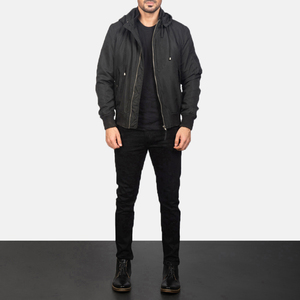 Blouson aviateur à capuche de haute qualité pour homme avec col montant Impression de logo personnalisé coupe-vent léger fin nylon/polyester pour l'hiver - Product Image 2