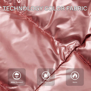 Chaqueta Acolchada de Invierno para Mujer, Estilo Urbano, Tejido Transpirable de Poliéster, Color Rosa Oscuro, con Capucha - Product Image 4