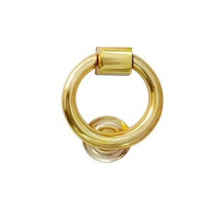 Aldaba de puerta de latón pulido, anillo de manija, aldaba de puerta de casa, aldaba de puerta con estilo, decoración para el hogar, oficina y restaurante - Product Image 1