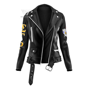 Personnalisé tout noir grec Sigma Gamma Rho sororité vêtements 100% authentique audacieux cuir moto course Moto femmes vestes - Product Image 1