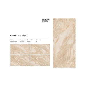 Dernière collection de carreaux de sol et de mur en porcelaine brillante au design moderne Texture solide 8.5mm d'épaisseur pour un usage intérieur - Product Image 5