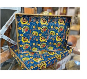 Élégant plateau à thé en bois massif simple petit design carré rectangulaire pour tasse de table à thé et plateau de fruits pour thé à bulles et service de fruits - Product Image 5