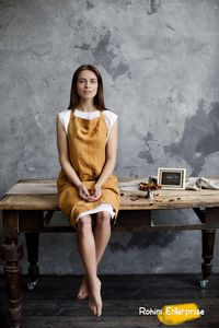 ผ้ากันเปื้อนผ้าลินินธรรมชาติสำหรับผู้หญิงและผู้ชายสำหรับใช้ในเชิงพาณิชย์อาหารและสวน - Product Image 2