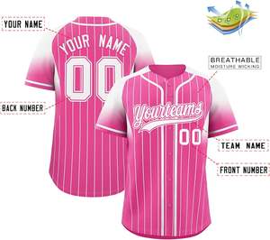 Jersey de béisbol que absorbe la humedad, camiseta de softbol con botones para jóvenes, malla de secado rápido, diseño personalizado, aparejos bordados, Sarga de EE. UU. - Product Image 2