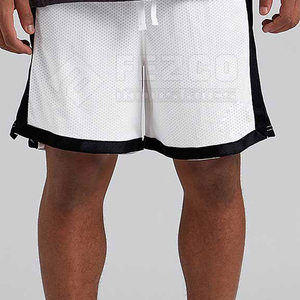 Short en maille de coton respirant pour hommes, taille élastique, poches latérales, grande taille, style décontracté, vente en gros - Product Image 3