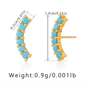 Vintage Turquoise 925 Sterling <b>Silver</b> Drop <b>Earrings</b> <b>for</b> Women <b>Men</b> Hypoallergenic Dainty Handmade Trendy Minimalist Jewelry Gift - Product Image 2