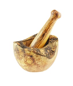 Mortero y mortero rústico de madera de Olivo-Molinillo de especias de hierbas de 4,7 pulgadas Mezclador Masala Tazón manual Condimentos Trituradora de pastillas - Product Image 3