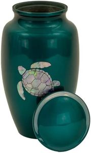 Urnes de tortue de mer pour les cendres humaines Urnes pour hommes et femmes adultes avec sac en velours Urnes de crémation de taille personnalisée - Product Image 2