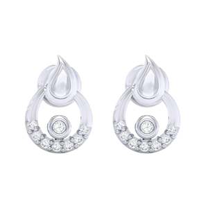 Boucles d'oreilles clous certifiées or 14 carats multicolores et diamants véritables avec 16 pierres - Product Image 6