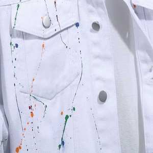 La mejor chaqueta vaquera para hombre, elegante, lavado de invierno, azul claro, venta al por mayor, Chaquetas vaqueras, ropa de calle de moda, chaqueta vaquera única de Hip Hop - Product Image 4