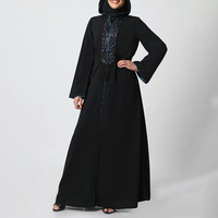 Yeni Tasarım Yüksek Kalite Nefes Alabilen Günlük Giyim İslami Giyim Bayan Abaya Modası Düz Renk Uzun Kollu Kadın Elbisesi Müslüman