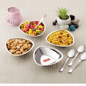 Two Irregularly Shaped <b>Silver</b> Decorative <b>Bowls</b> on a Table Runner - Modern Hammered Metal <b>Bowls</b> for Display or Serving - Product Image 5