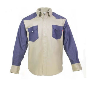 Nueva Camisa de Trabajo de Manga Larga 100% Algodón para Hombre, Color Naranja Alta Visibilidad, Camisa de Trabajo de Manga Larga de Algodón Grueso - Product Image 4