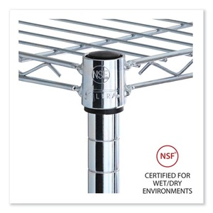 Alera ALESW583624SR Industrial 36 In. X 24 In. Standing Type <b>Wire</b> Shelving Extra <b>Wire</b> <b>Shelves</b>-Silver (2-Piece/Carton) - Product Image 5