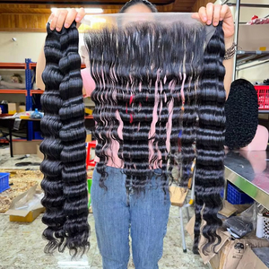 Deep Wavy Wholesale Raw Hair Weave Bundle Human Hair Extensions <b>Silky</b> and Shiny Vietnamese Human Hair - Product Image 1