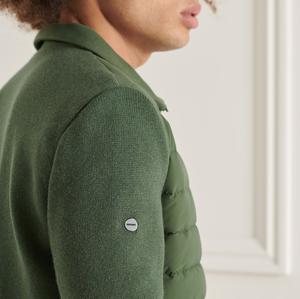 Vestes matelassées pour hommes Col rabattu Ceinture élastique verte Vestes matelassées coupe-vent à la mode Vestes à fermeture éclair - Product Image 5