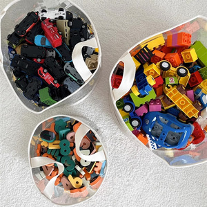 Seau de rangement pour jouets en PVC transparent, grande capacité, boîte de rangement étanche, organisateur de poupées, figurines et briques <span class=keywords><strong>Lego</strong></span>, personnalisable - Product Image 6