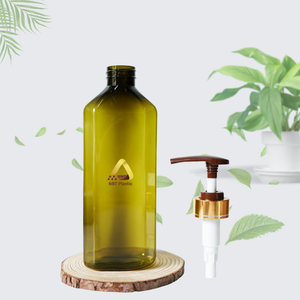 Botella cosmética rellenable cuadrada de plástico PET de 550ml personalizada para champú y loción, botellas de plástico de embalaje cuadrado - Product Image 1