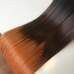 Unique OmbreOrange Bone Straight LINU Luxury Hari |100% Vietnamese Raw Hair Trusted Supplier With Wholesale Price