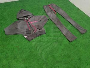 Ensemble de survêtement unisexe en molleton français 100% coton avec logo personnalisé, épaules tombantes, fermeture éclair, lavage à l'acide, sweat-shirt ample et pantalon, 2 pièces - Product Image 2