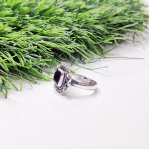 แหวนสวมใส่ทุกวันที่ดีที่สุดกับพลอยสีดำพลอยสีเงินพลอยพลอยสีดำเครื่องประดับสำหรับงานแต่งงานหรืองานเลี้ยงสำหรับเธอ - Product Image 2