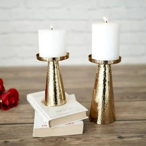 Best Selling Shiny <b>Gold</b> Metal <b>Pillar</b> <b>Candle</b> Holder for Home and Wedding Tabletop Decoration Handmade <b>Candle</b> <b>Pillar</b> - Product Image 2