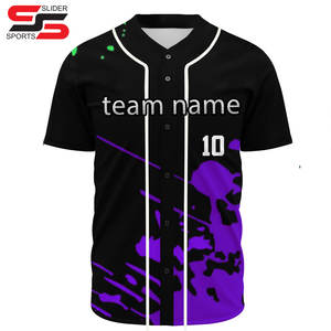 Camiseta de béisbol a rayas con estampado de poliéster 100%, uniforme de béisbol de Color personalizado, camiseta de béisbol personalizada - Product Image 4